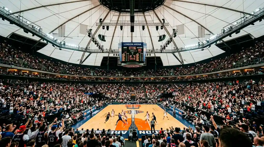 UK NBA fans filling The O2 Arena in London for the annual NBA London Game